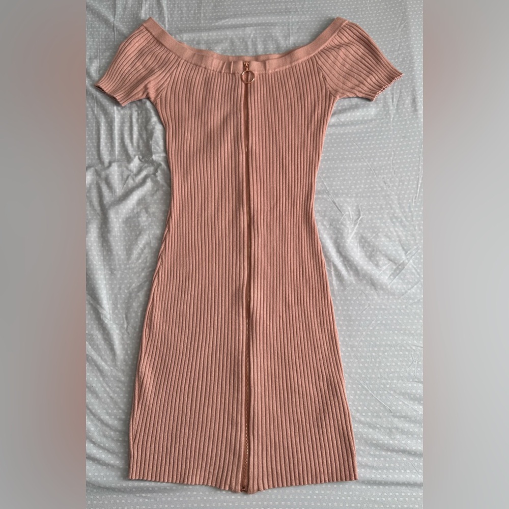 Guess Pink and Orange Sleeveless Bodycon Midi Dress